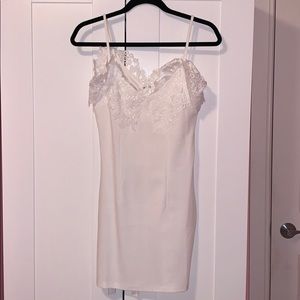 White Dress with Lace on neck & arms
